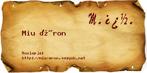 Miu Áron névjegykártya
